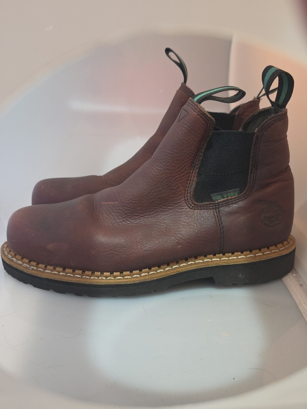 Georgia Boot Romeo Waterproof Steel Toe Leather Chelsea-Style Chukka Boots